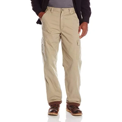 Image of Wrangler Authentics Men&#039;s Fleece Lined Cargo Pant, British Khaki Twill, 38W x 32L