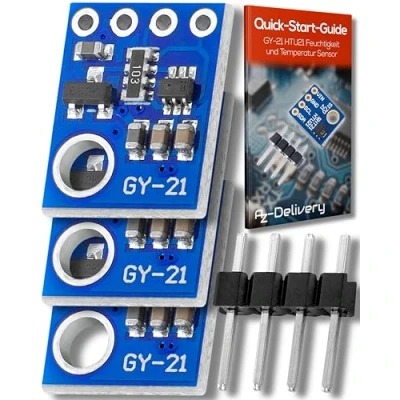 Image of AZDelivery 3 x GY 21 HTU21 Humidity and Temperature Sensor Module SHT21 with I2C Interface compatible Arduino Raspberry Pi including E Book!