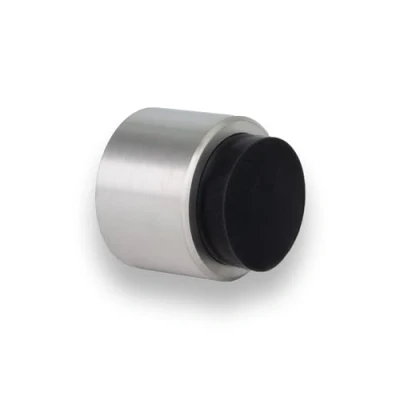 Image of Evi Herrajes 04019828TPMAM Fittings I 198/28 Stop Adhesive pared Manilla, Matte Finish (Stainless Steel) Black Rubber