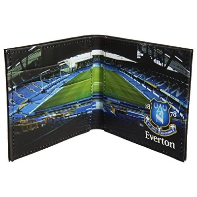 Image of Stadium Wallet Club Crest On The Cover Pitch Panoramic View Folded Everton