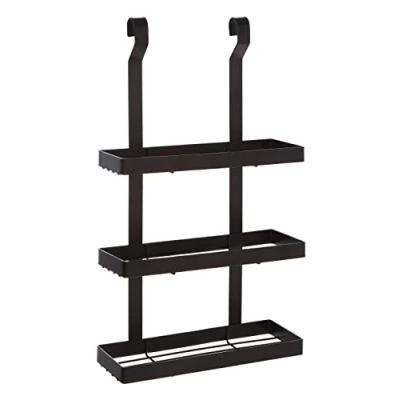 Image of Premier Housewares Hanging Shelves 3 Tiered Wall Mounted Small Ladder Shelf Black Finish Steel Corner 9 x 26 44