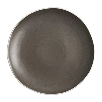 Image of Olympia Chia Plates in Charcoal Porcelain Uneven Edge 270(пїЅ) mm 6 pc