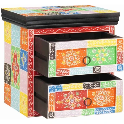 Image of vidaXL Bedside Cabinet Multicolour 40x30x40 cm Solid Wood Mango