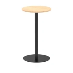 Image of Italia 600mm Poseur Round Table Maple Top 1145mm High Black Leg