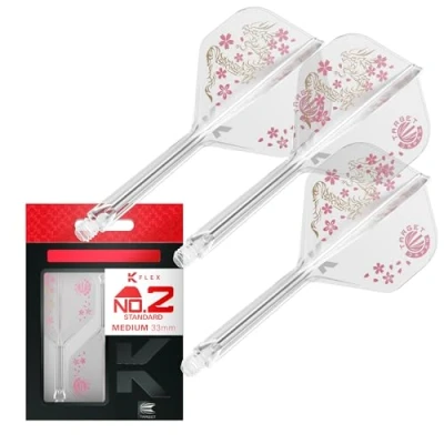 Image of TARGET Japan Smash K Flex Dart Flights and Shaft System, No.2 Pack of 3 Kflex All In One Flight, Player Edition Junya Koikawa Darts Accessories Stem Medium (33mm)