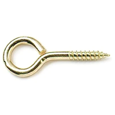 Image of Merriway BH03575 (3 Pcs) EB 65mm (2.5/8 inch) Steel Screw In Eye Brass Plated Pack of 3 Pieces