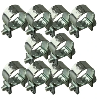 Image of Boltza® Hose Clamps Zinc Plated Mini Fuel Line Pipe Clips 6Mm 27Mm (10, 8 10mm)