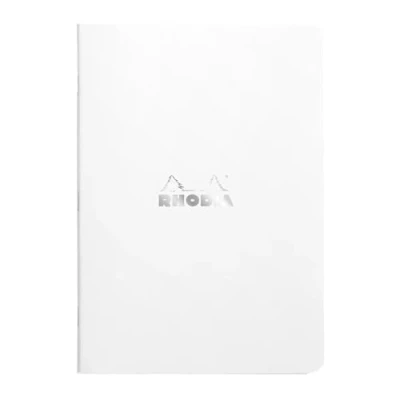 Image of Rhodia 119187Cpack Pack of 10 White Stitched Notebooks A5 Ruled 96 Pages Clairefontaine Paper 80 g/m² Soft Coated Card Cover, Resistant and Waterproof