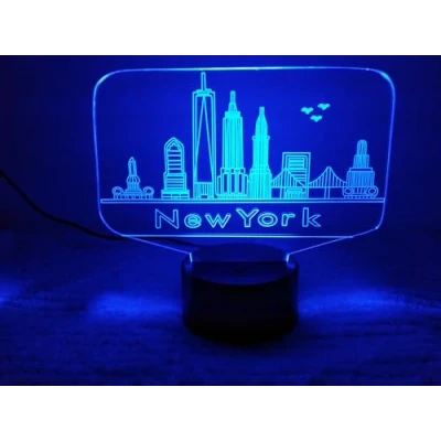 Image of HPBN8 Ltd Creative 3D New York Night Light USB Powered Touch Switch Decor Table Desk Lamps 7 Color Changing Lights LED Lamp Xmas Home Love Brithday Children Kids Gift