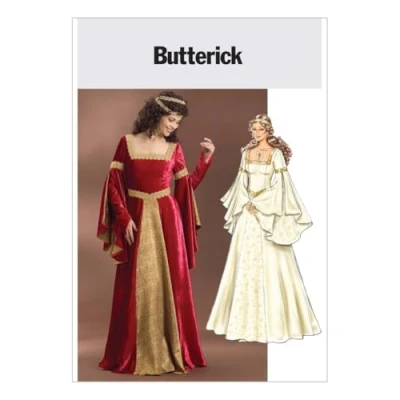 Image of Butterick Patterns Women&#039;s Medieval Dress Renaissance Fair Costume Sewing Pattern, Multi Colour, Sizes 14 20