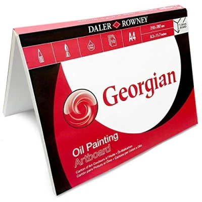 Image of Daler Rowney Georgian Oil Painting Art Board Canvas A4 Acid Free 10 Sheets Made in UK