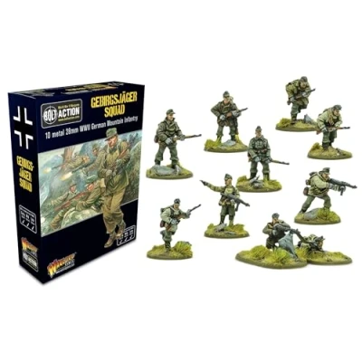 Image of Gebirgsjager Squad 28mm Scale Metal Miniatures for Bolt Action by Warlord Games Highly Detailed World War 2 Table top Wargaming