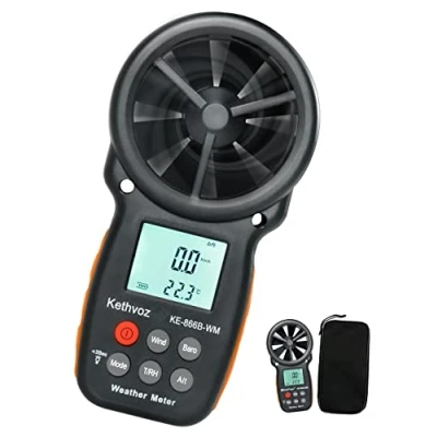 Image of Handheld Anemometer Wind Speed Meter, Kethvoz Digital Windspeed Tester w/Barometer Altimeter Measure Air Velocity Temp Altitude Humidity for HVAC Vent Drone Shooting Hiking 866B WM