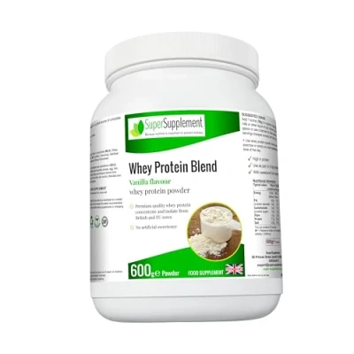 Image of Super Supplement Whey Isolate Protein Powder Vanilla 600g Nutrition Diet for Muscle Growth Ideal Supplements Shakes