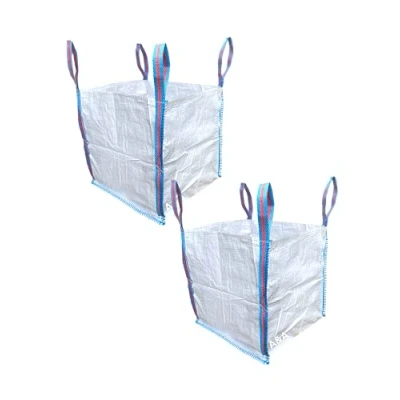 Image of A&amp;A SUPPLIES UK 1 Tonne 90x90x90cm FIBC Bulk Builders Bag Garden Waste Heavy Duty Industrial Woven Material Dumpy Jumbo Ton Sacks with Handles GB (1)