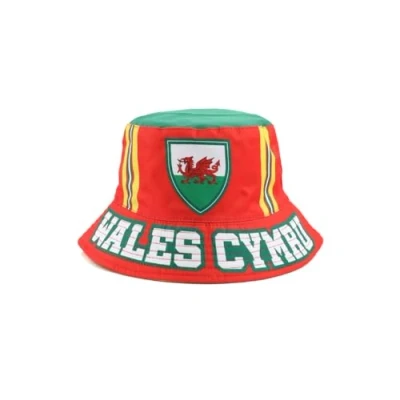 Image of Welsh Bucket Hat Wales Football Yma O HYD World Cup Adult Unisex Men Women Twill 100% Cotton Fisherman One Size V2 White