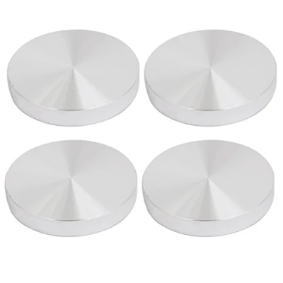 Image of Sourcingmap 4pcs 60mm Dia 10mm Thickness M8 Thread Aluminum Disc Hardware for Glass Table