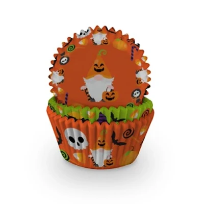 Image of Anniversary House Pack of 60 Halloween Gonks Cupcake Cases, Gnome Baking Cups in Heavy Duty Greaseproof Paper for Cup Cake/Muffins, Non edible Party Decorations, J230