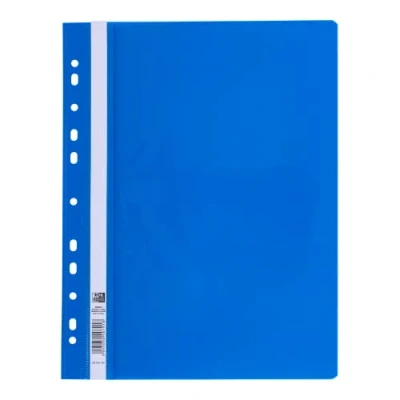 Image of Oxford 25 x A4 Blue Plastic 11 Hole Punched File Folder