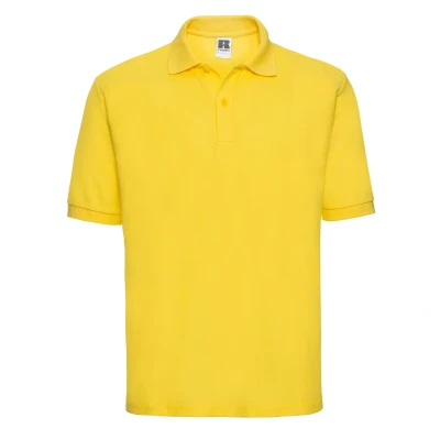 Image of Russell Athletic Mens Polycotton Pique Polo Shirt (Yellow) Size 2XL