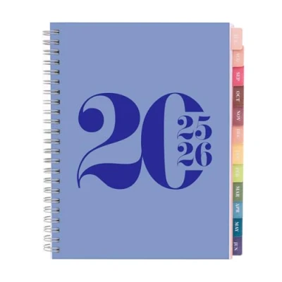 Image of Rileys 2023 2024 18 Month Academic Weekly Planner Typographic &amp; Monthly Agenda Planner, Flexible Cover, Notes Pages, Twin Wire Binding (Blue, 20 x 15 cm (DE))