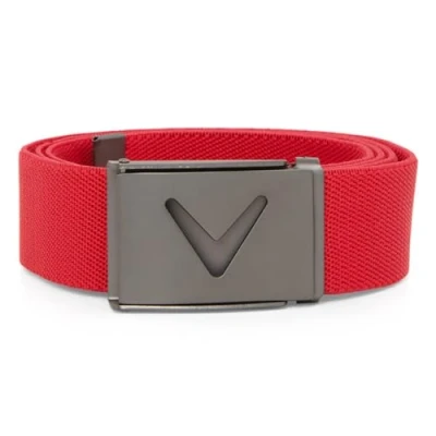 Image of Callaway Golf Mens V Logo Web Belt Hibiscus One Size