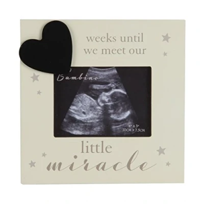Image of Bambino little miracle&#039; Scan Sonogram Countdown Photo Frame &#039;... weeks until we meet&quot;