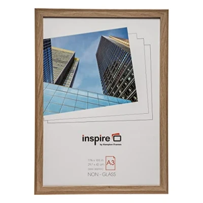 Image of Hampton Frames SORBONNE A3 (30x42cm) Oak Effect Picture Poster Photo Frame Acrylic (Non Glass) SORA3NG 1PK