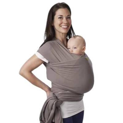 Image of Boba Baby Sling Wrap Newborn Original Carrier for Newborns and Infants up to 35lbs Hands Free Stretchy &amp; (Grey)
