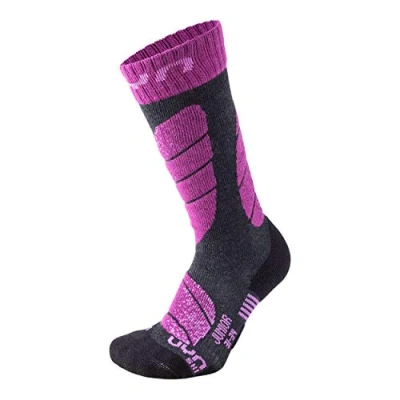 Image of UYN S100045 Ski Socks Unisex Anthracite Melange/Purple 26