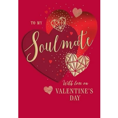 Image of Piccadilly Greetings Valentine&#039;s Day Card, To My Soulmate With Love 9 x 6 inches