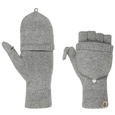 Image of Roeckl Fingerless Gloves Merino Wool men&#039;s winter (One Size light grey)