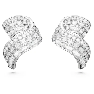 Image of Swarovski Hyperbola Pierced Stud Earrings, White Carbon Neutral Crystals in Mixed Cuts, from the Collection