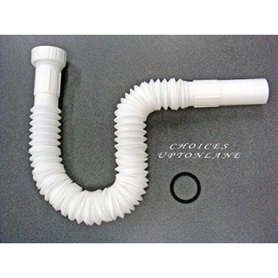 Image of Flexible Waste Trap Plastic Pipe Connector For Basin Bath Or Kitchen Sink (11/2&quot; = 40Mm &amp; Sink)