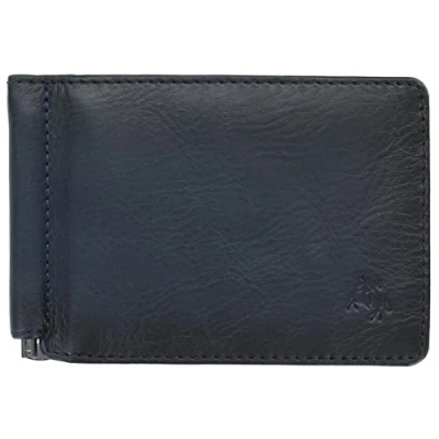 Image of VISCONTI Atelier Collection Miles Leather Wallet with Money Clip RFID AT70 Burnished Blue