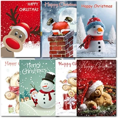 Image of Doodlecards Pack of 20 Mixed Box Childrens Cute Premium Christmas Cards
