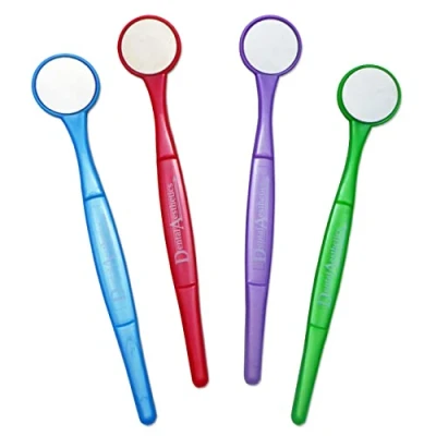 Image of 4 x Dental Mouth Mirror Oral Care (1 of Each Colour)
