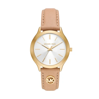 Image of Michael Kors Women&#039;s Analog Quartz Watch with Leather Strap MK7533
