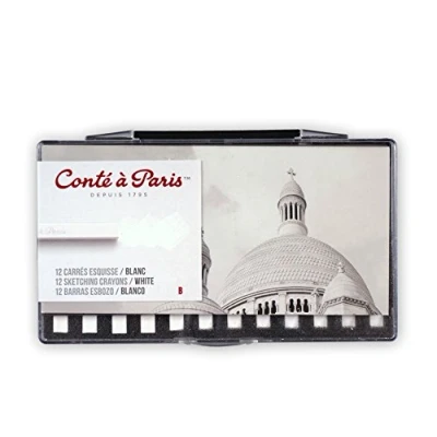 Image of Conté à Paris Sketching Carre Crayons White B (Pack of 12)