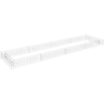 Image of vidaXL Gabion Raised Bed Galvanised Steel 400x100x20 cm