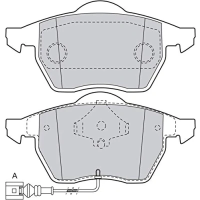 Image of 1J0698151M, 8N0698151A, 8N0698151C, 8N0698151E Brake pad set VALEO 598486 Front Axle incl. wear warning contact without anti squeak plate