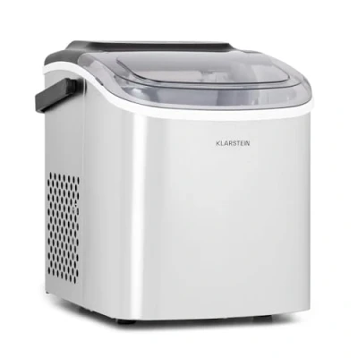 Image of Klarstein Small Ice Maker Machine, Counter Top Machine for Home and Kitchen, 1.3L Capacity, Fast Operation, Makes 12 kg of Ice, Large Sized Bullets, Self Cleaning Cube
