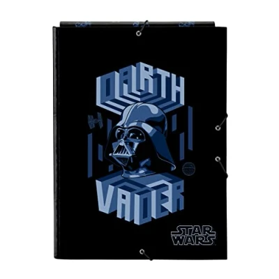 Image of Star Wars Digital Escape Folio Folder with 3 Flaps, Ideal for Children of Different Ages, Comfortable and Versatile, Quality Strength, 26 x 36.5 cm, Black, Black/White, Estándar, Casual