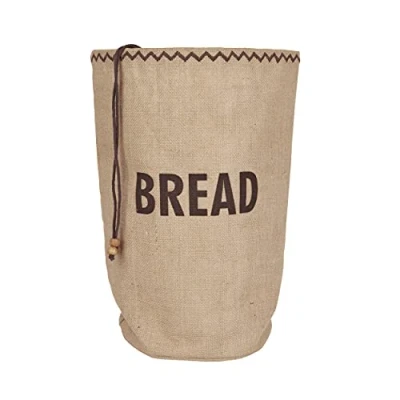 Image of Natural Elements Eco Bread Bag with Drawstring, Jute / 100% Cotton, 34 x 17 42 cm