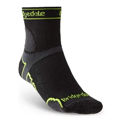 Image of Bridgedale TRAIL RUN Lightweight T2 Merino Sport 3/4 Crew Men&#039;s X Large Black