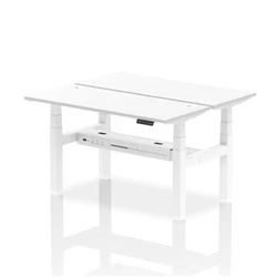 Image of Air B2B 1400x600mm Height Adjustable 2P Bench Desk CP White/White