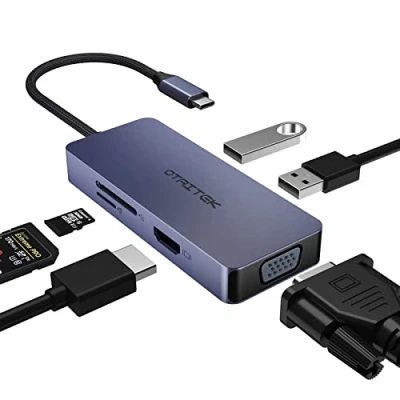 Image of OTAITEK USB C Hub, to HDMI MacBook Adapter, 6 in 1 Type Adapter with 4K HDMI, Multi 3.0 A Ports for Air, iPad Pro, XPS and More Devices