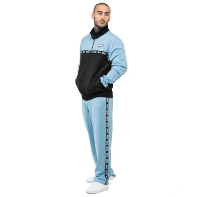 Image of Lonsdale Men&#039;s Woodwick Tracksuit, Black/Blue, XXXL
