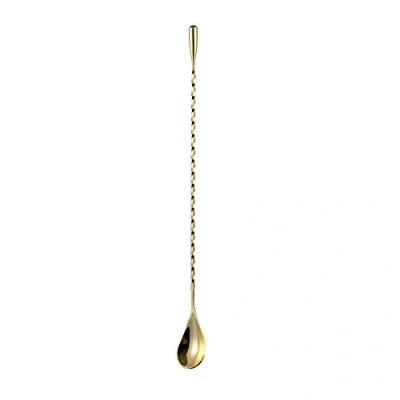 Image of Bar Long Handle Spoons Spiral Stainless Steel Bartender Mixing Spoon Cocktail Shaker (1Pack 40cm Gold)