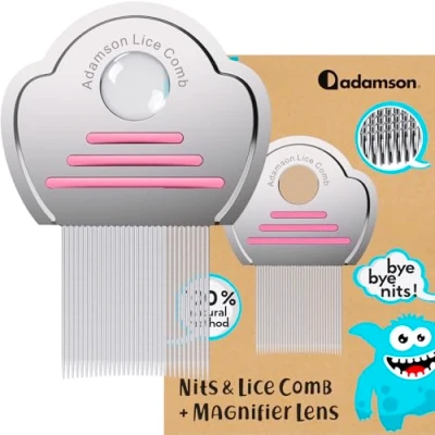 Image of Adamson Lice Comb Stainless Steel for Kids Effective Nit Combs Thick Hair Durable and Easy to Clean